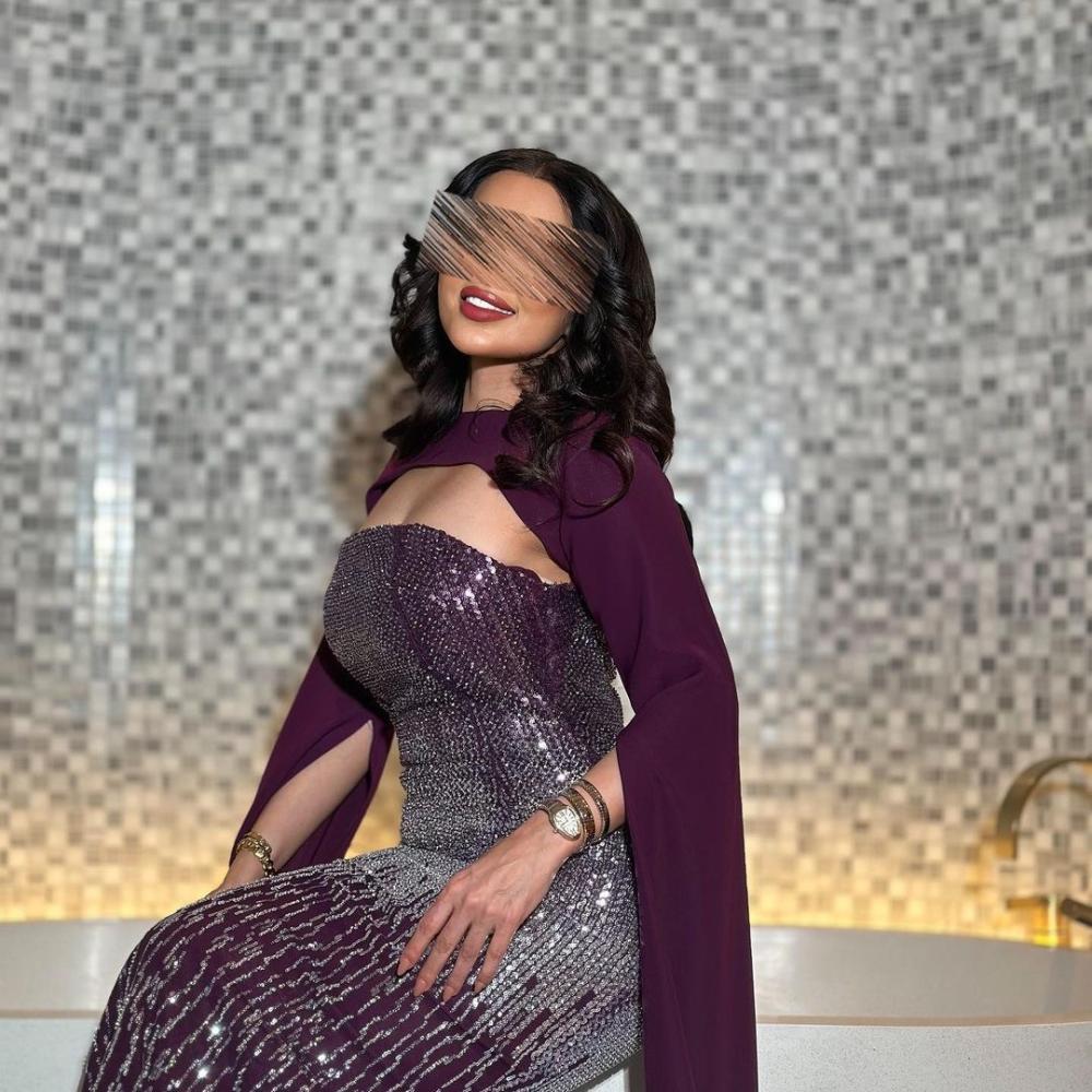 فستان سهرة باربي شيك + أكمام شيفون