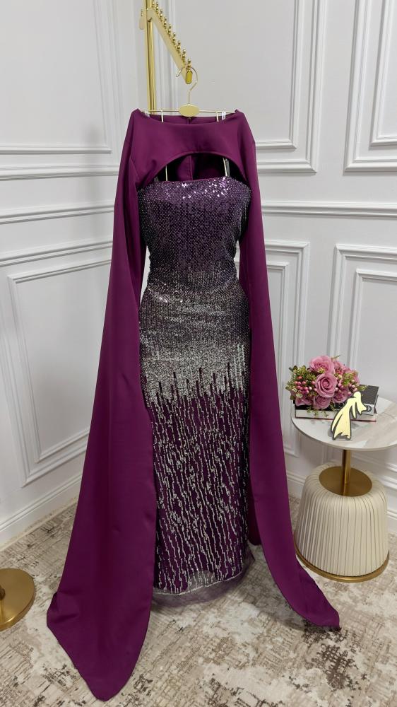 فستان سهرة باربي شيك + أكمام شيفون