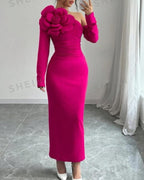 فستان كريب مطاطي