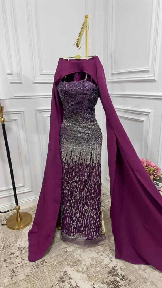 فستان سهرة باربي شيك + أكمام شيفون