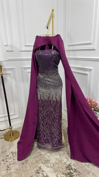 فستان سهرة باربي شيك + أكمام شيفون