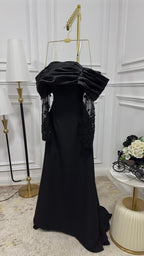 فستان باربي + تول مطرز بالخرز