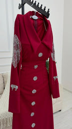 فستان باربي مطرز يدويا