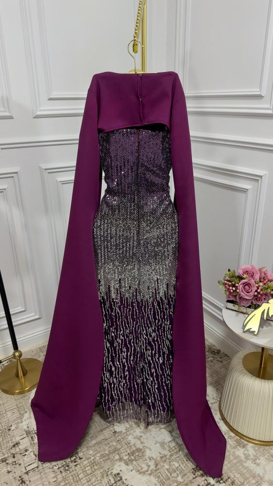 فستان سهرة باربي شيك + أكمام شيفون