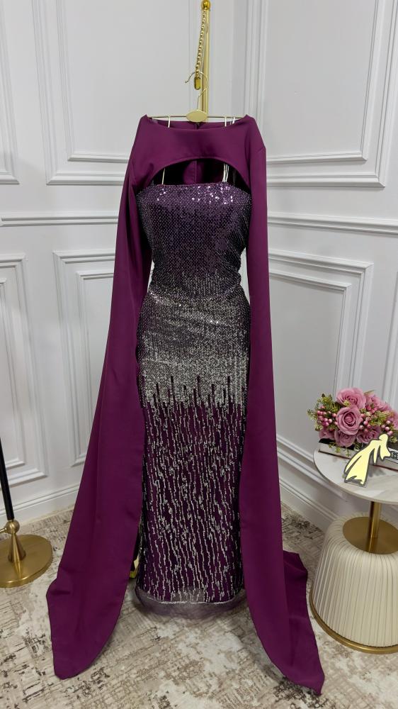 فستان سهرة باربي شيك + أكمام شيفون