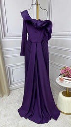 فستان ماكسي من قماش التفته المرن