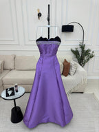 فستان ميكادو مطرز يدويًا على الصدر