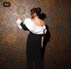 فستان باربي باللونين الأبيض والأسود