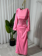 فستان باربي + حبات الكريستال