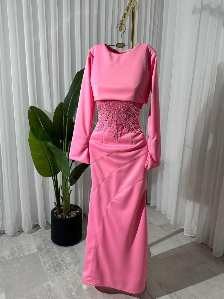 فستان باربي + حبات الكريستال