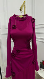 فستان من الكريب الناعم والشيفون