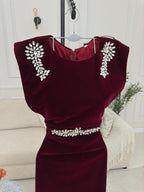 فستان جوخ مطرز يدويا