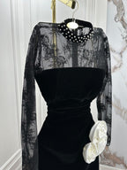 فستان جوخ ودانتيل