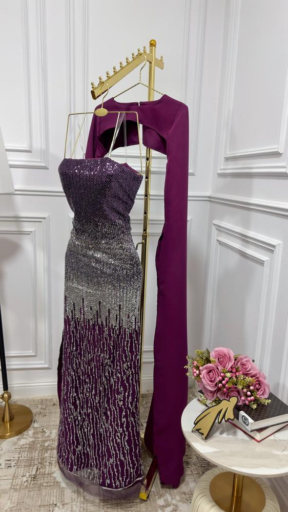 فستان سهرة باربي شيك + أكمام شيفون