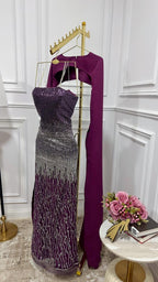 فستان سهرة باربي شيك + أكمام شيفون