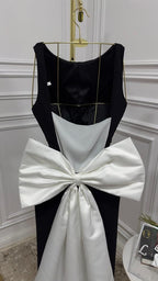 فستان كريب مطرز بذيل ميكادو