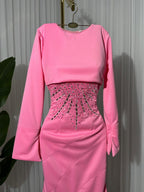 فستان باربي + حبات الكريستال