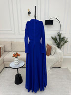 فستان شيفون مزدوج القبة مطرز يدويا