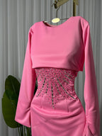 فستان باربي + حبات الكريستال