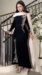 فستان من الكريب والميكادو