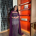 فستان سهرة باربي شيك + أكمام شيفون