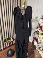 فستان من الكريب جورجيت متعدد الطبقات