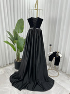 فستان جوخ مخملي + قماش تفتة مطاطي