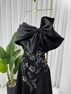 فستان كريب مطرز يدويًا