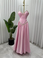 فستان تفتا مطاطي + تطريز لول