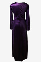 Purple dress with long sleeves on a white background