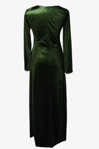 Green dress with long sleeves on a white background
