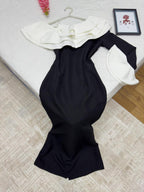 فستان باربي باللونين الأبيض والأسود