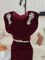 فستان جوخ مطرز يدويا