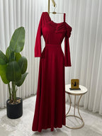 فستان من الكريب والشيفون