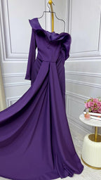 فستان ماكسي من قماش التفته المرن