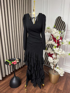 فستان من الكريب جورجيت متعدد الطبقات