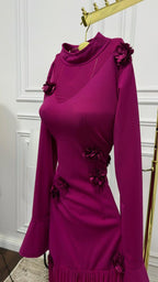 فستان من الكريب الناعم والشيفون