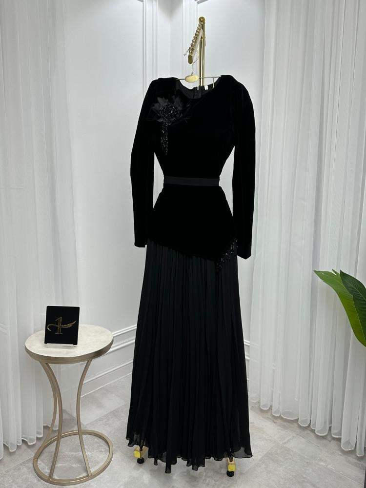 فستان جوتش + شيفون جورجيت